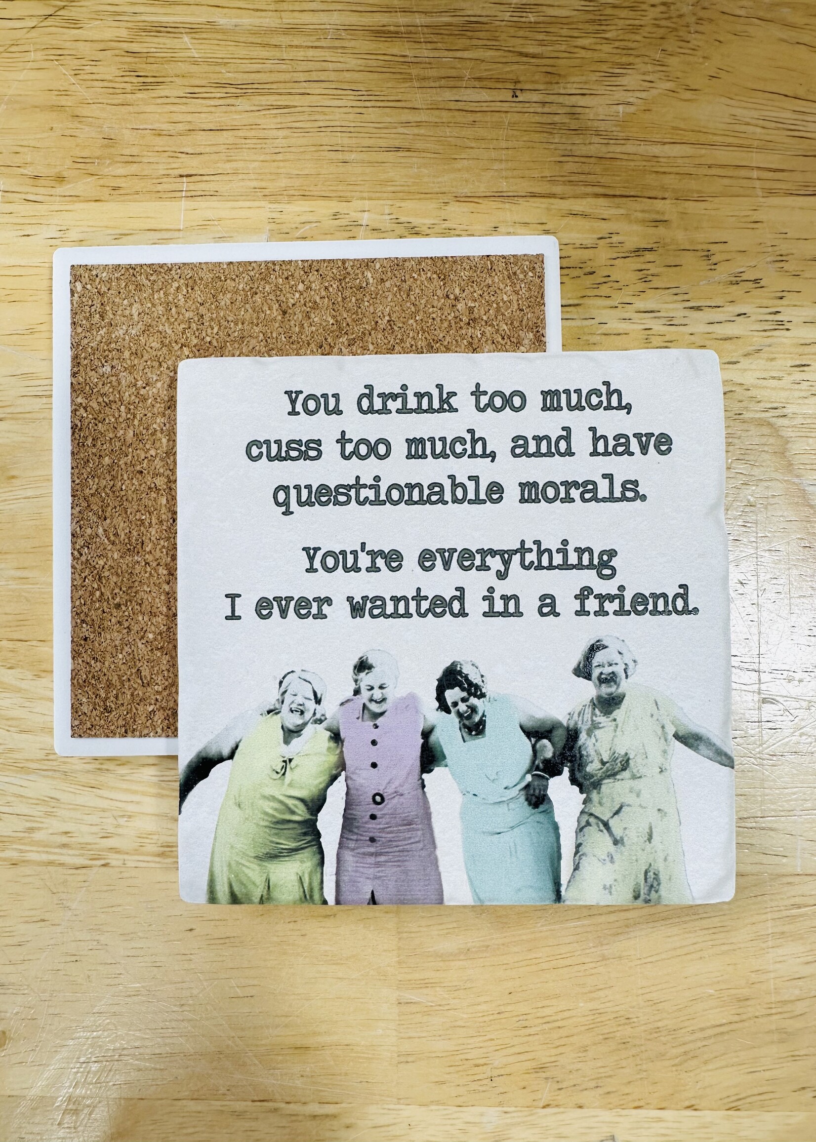Tipsy Coaster Cuss Too Much Ceramic Coaster
