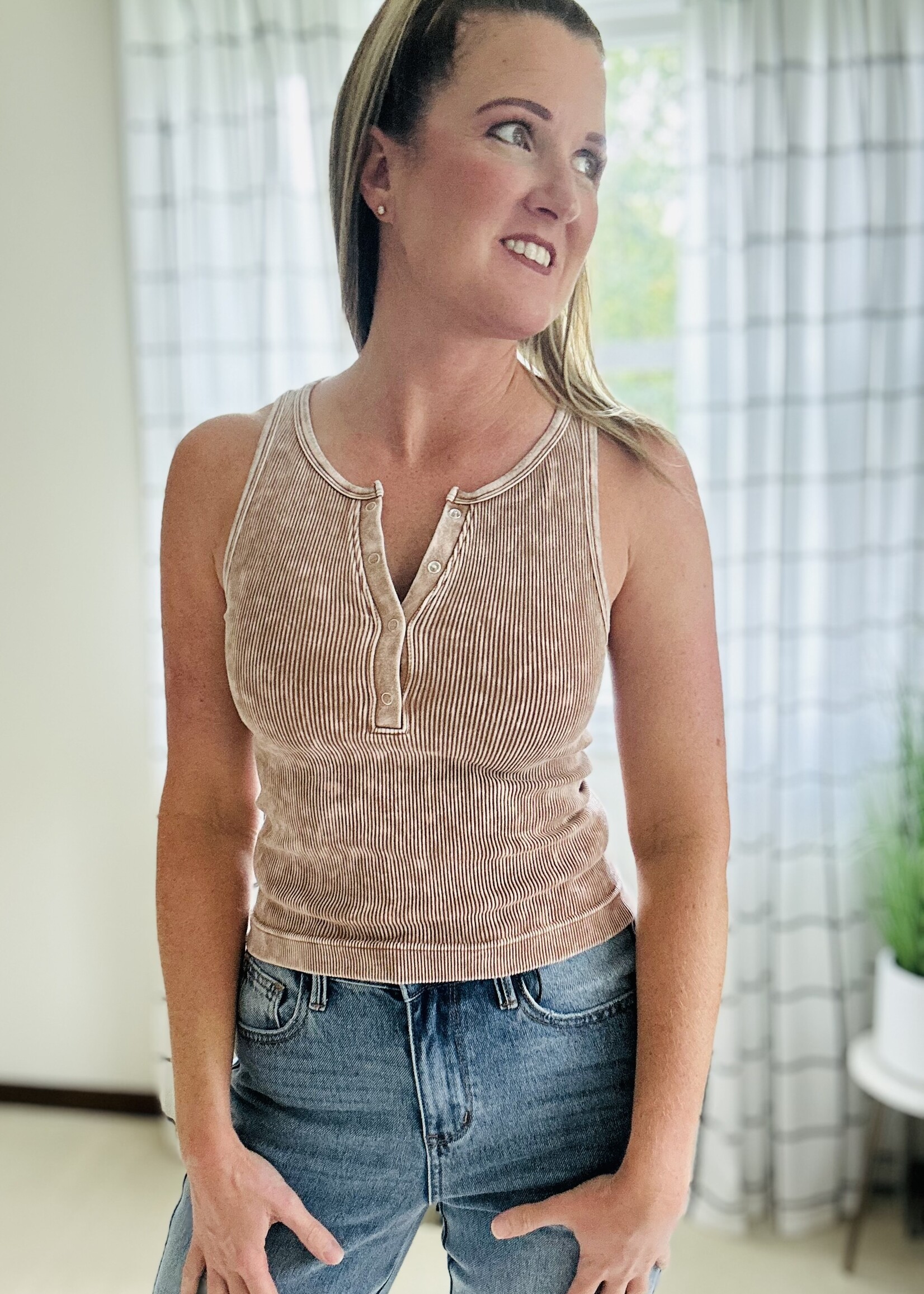 Trading Places Tank in Camel