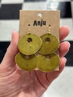 Periwinkle Olive Layered Circle Earrings