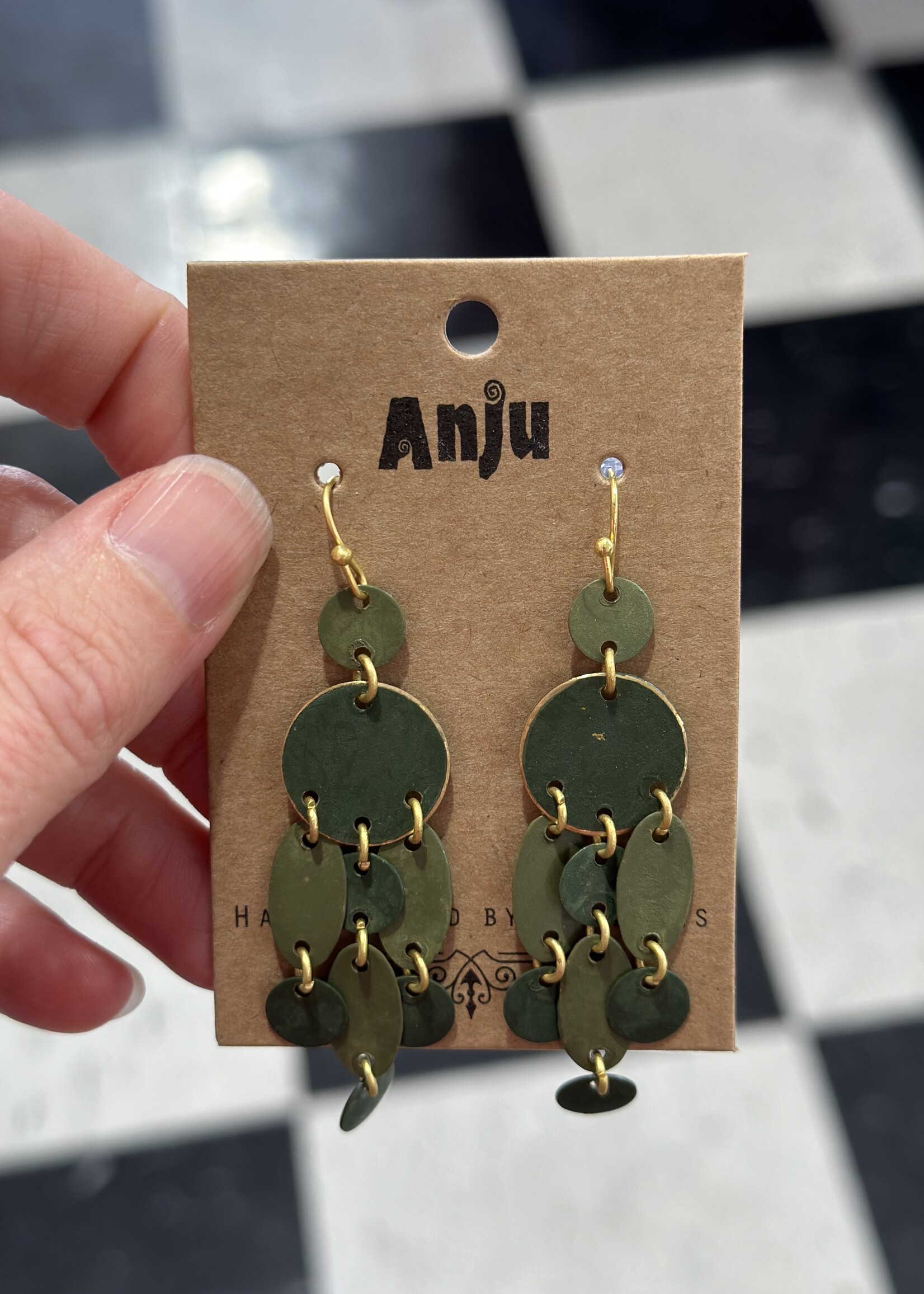 Periwinkle Green Mixed Shape Dangle Earrings