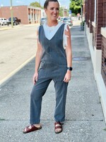 Top of the Class Romper in Charcoal