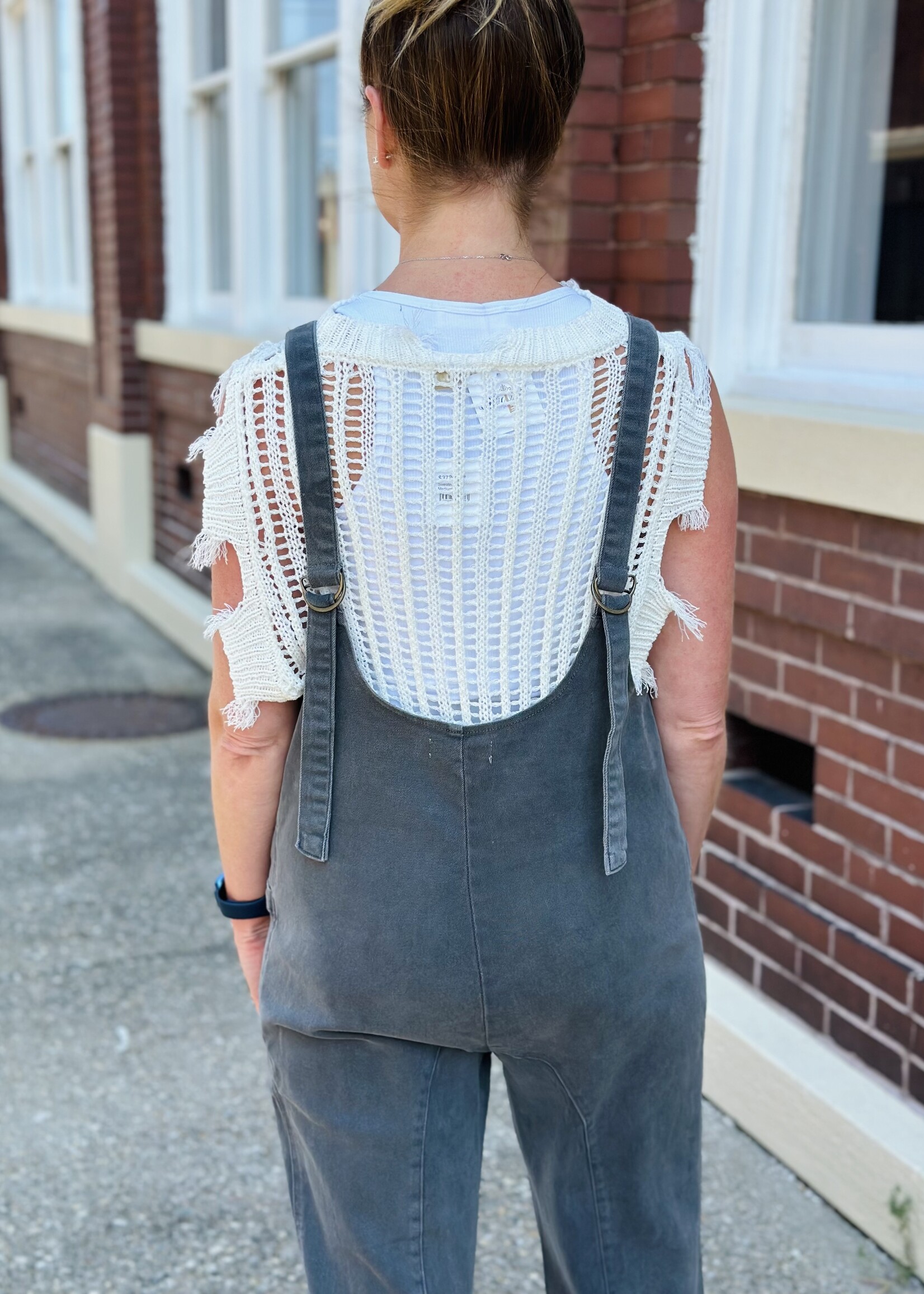 Top of the Class Romper in Charcoal
