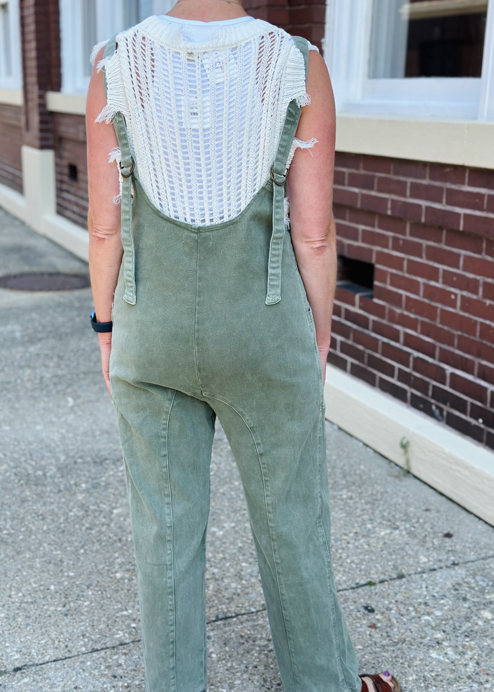 Top of the Class Romper in Olive