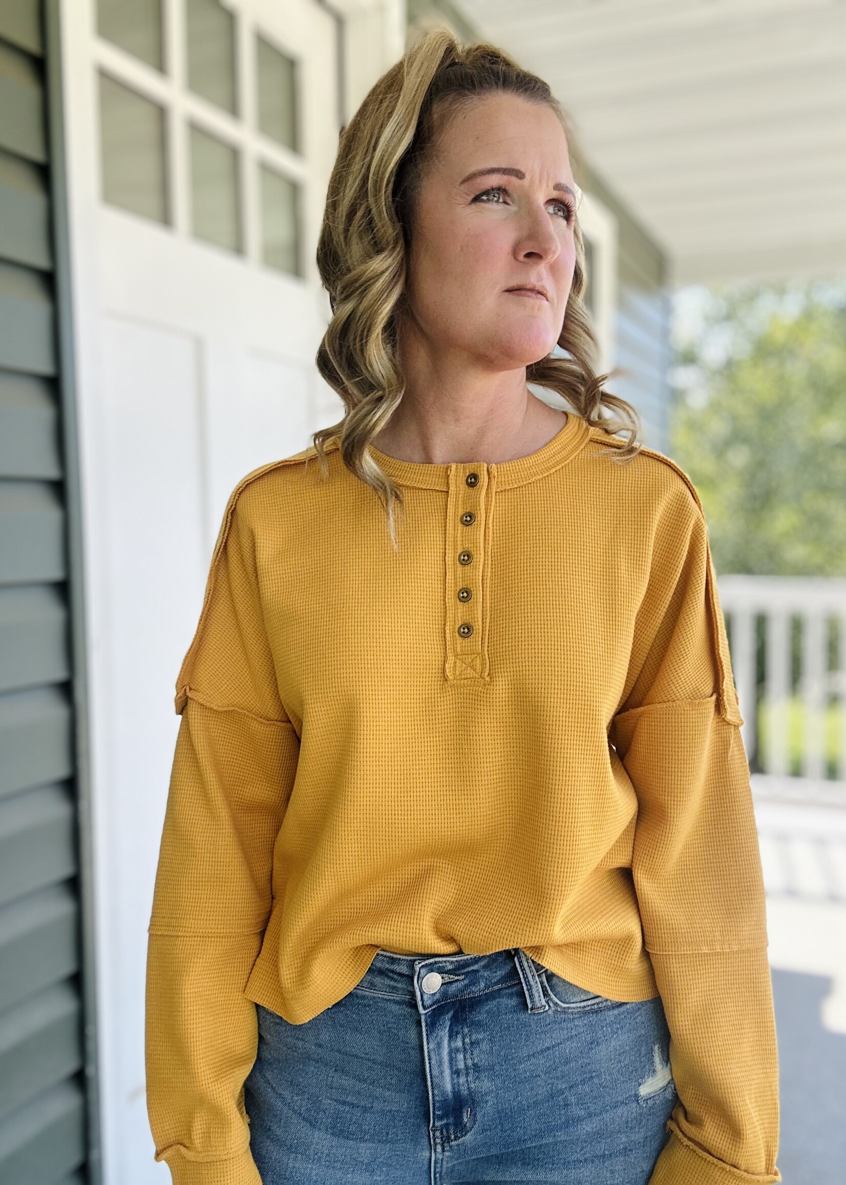 Weekend Top in Mustard