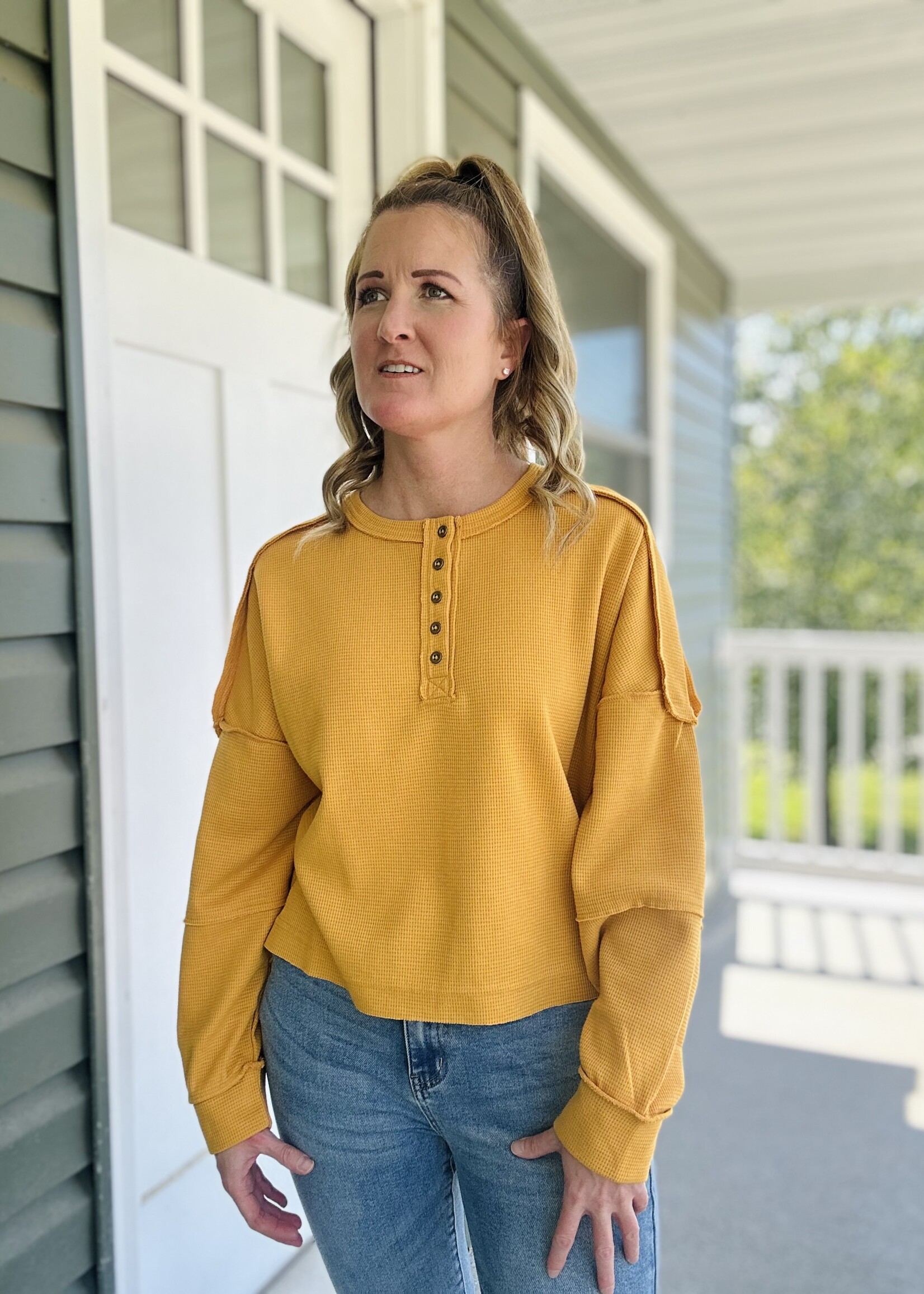 Weekend Top in Mustard