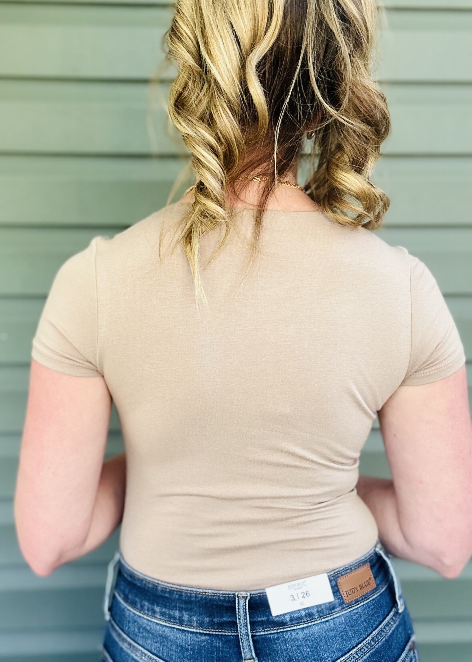 Taupe Short Sleeve Bodysuit