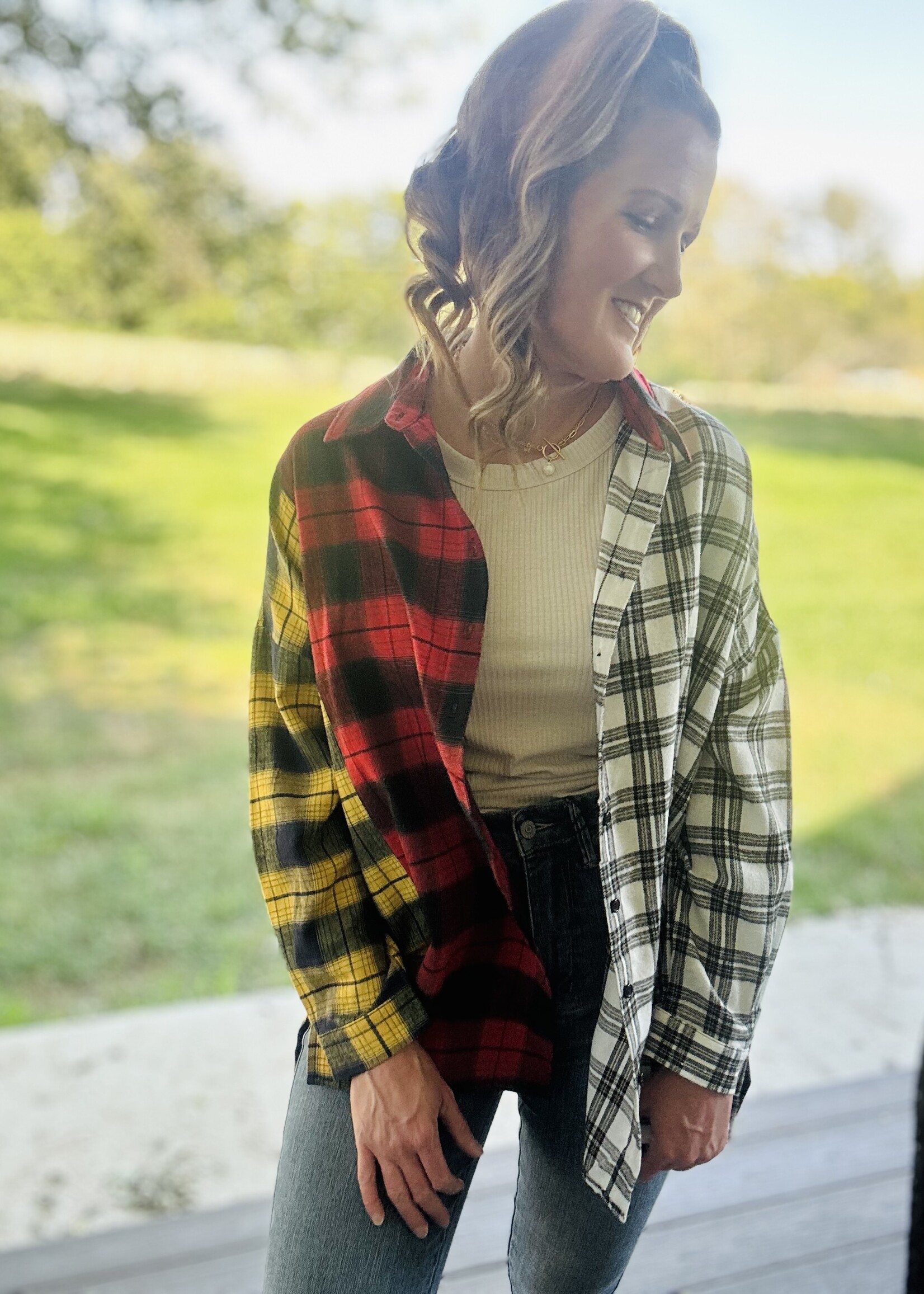 Bonfire Plaid Button Up