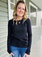 Zenana Basic Long Sleeve Tee in Black