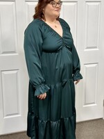 Haptics Hunter Green Satin Dress