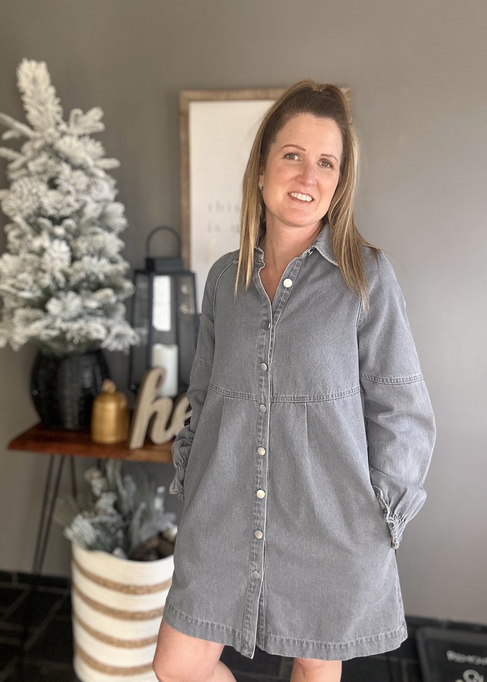 Washed Denim Mini dress