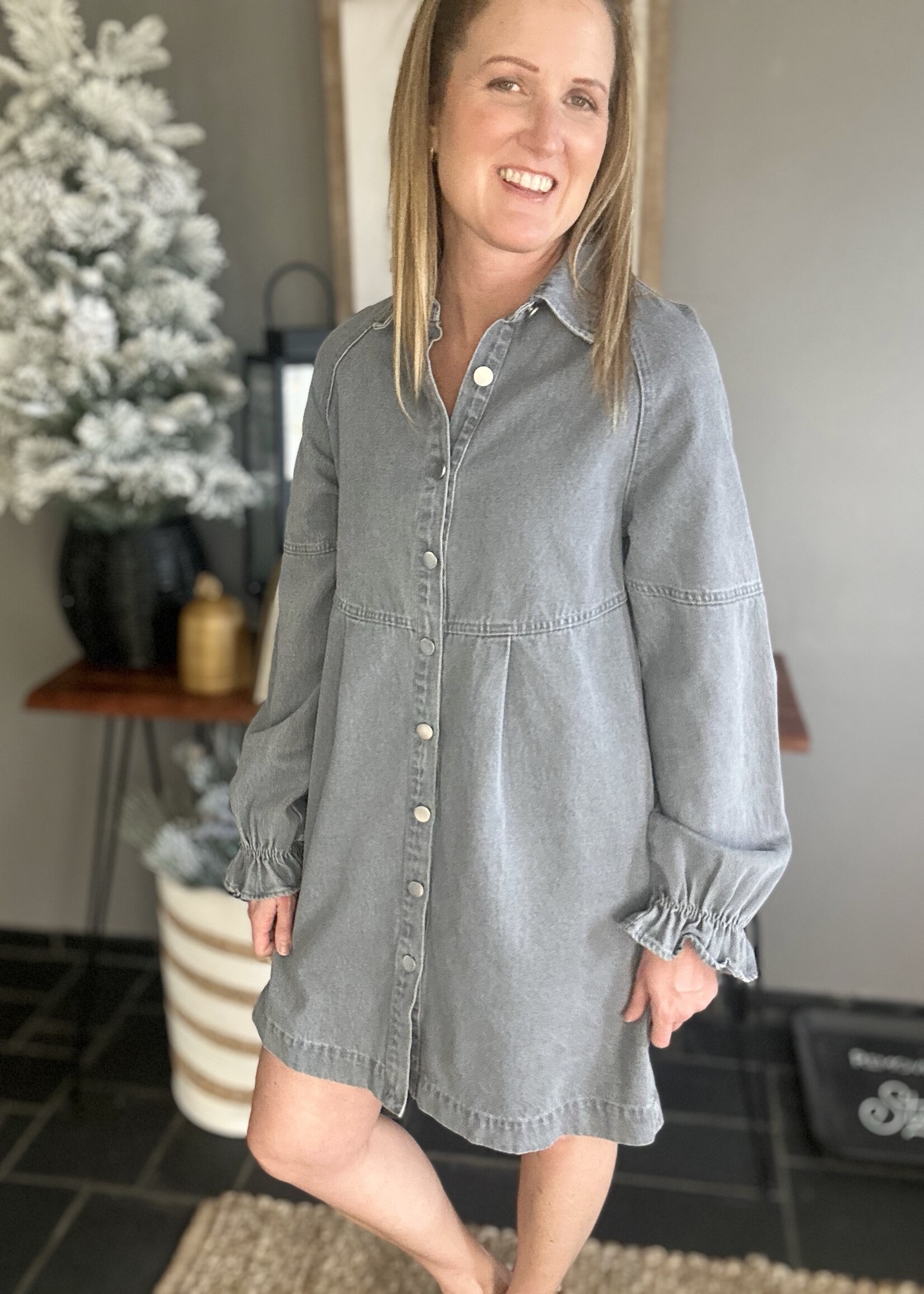 Washed Denim Mini dress