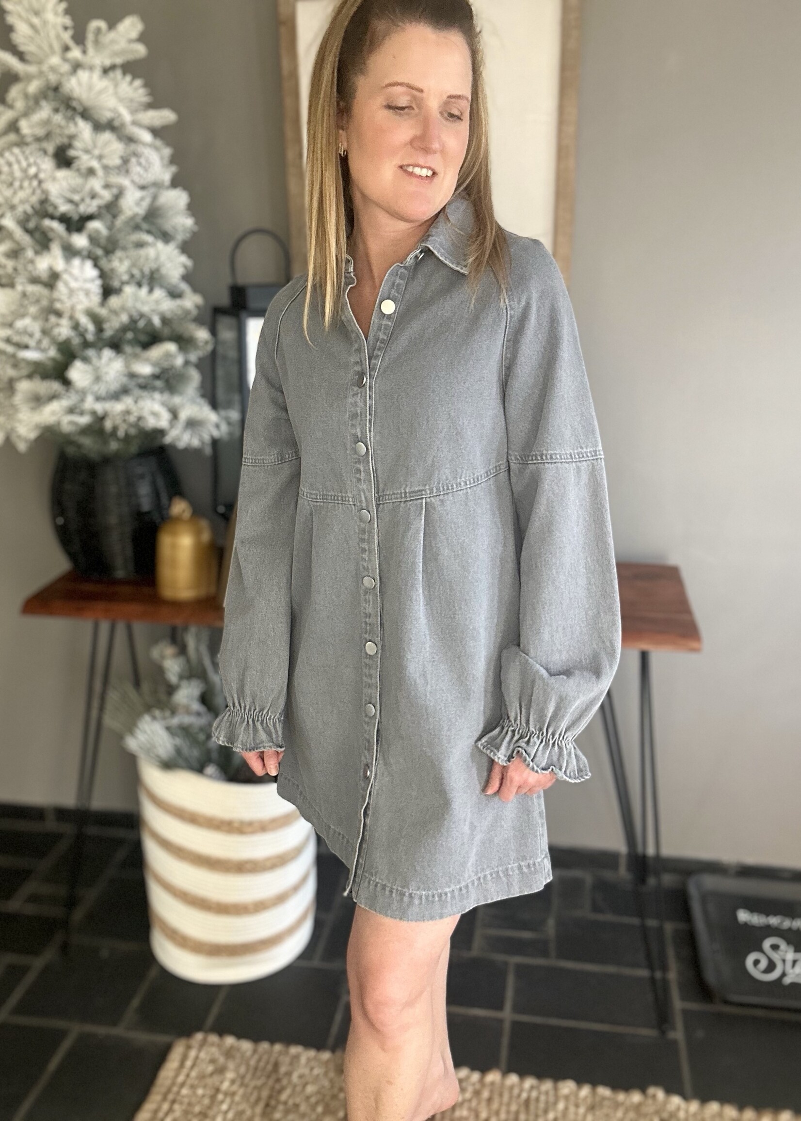 Washed Denim Mini dress