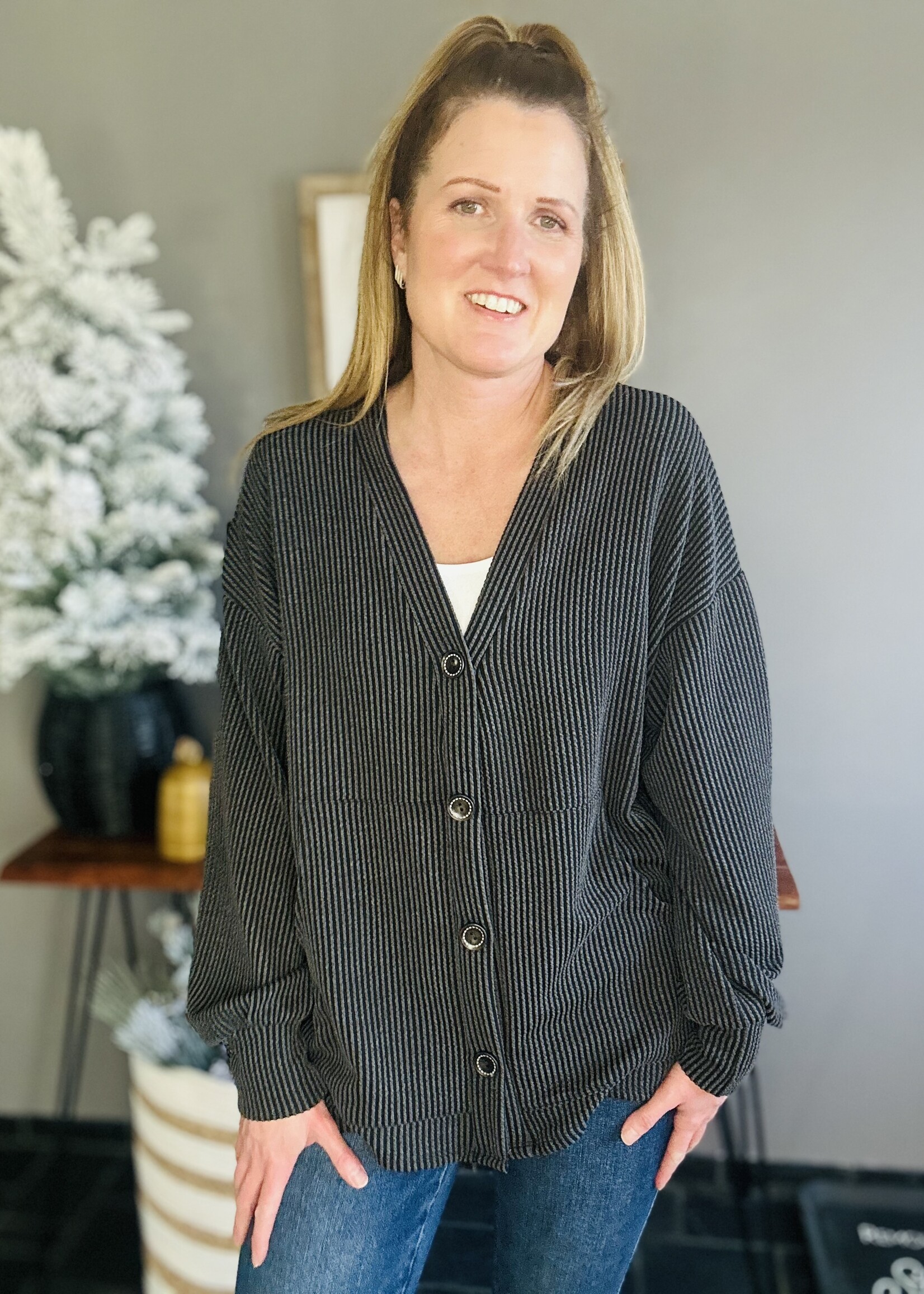 The Clarissa Cardigan in Charcoal