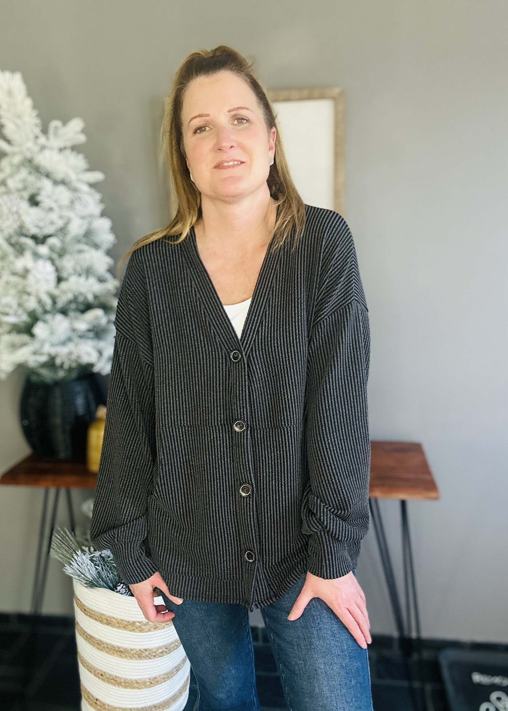 The Clarissa Cardigan in Charcoal