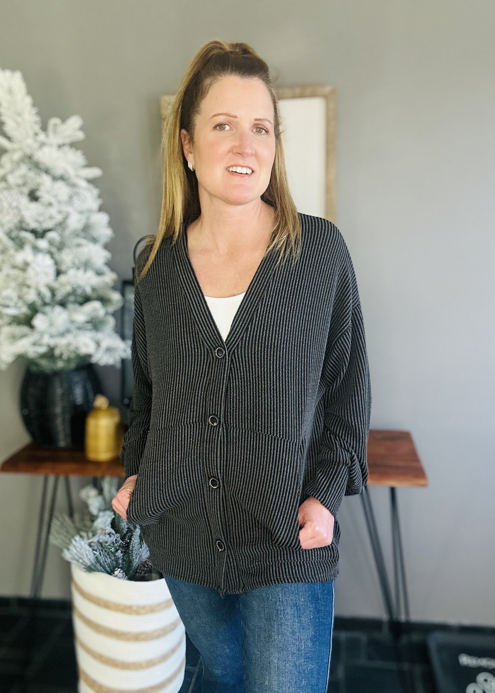 The Clarissa Cardigan in Charcoal
