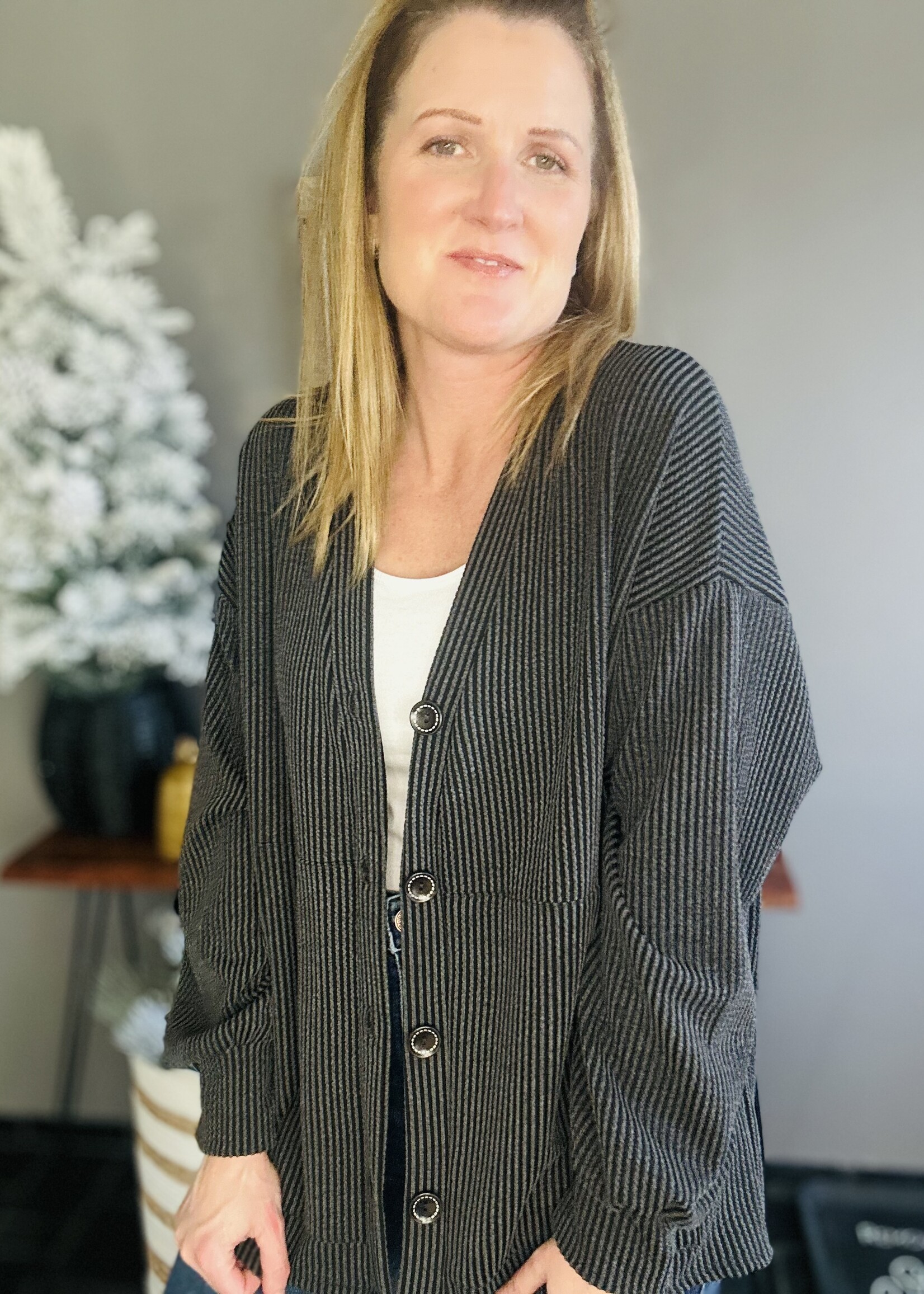 The Clarissa Cardigan in Charcoal