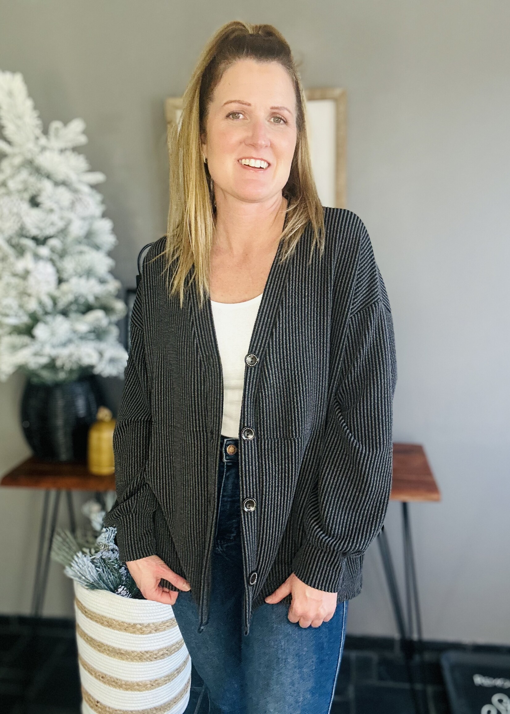 The Clarissa Cardigan in Charcoal