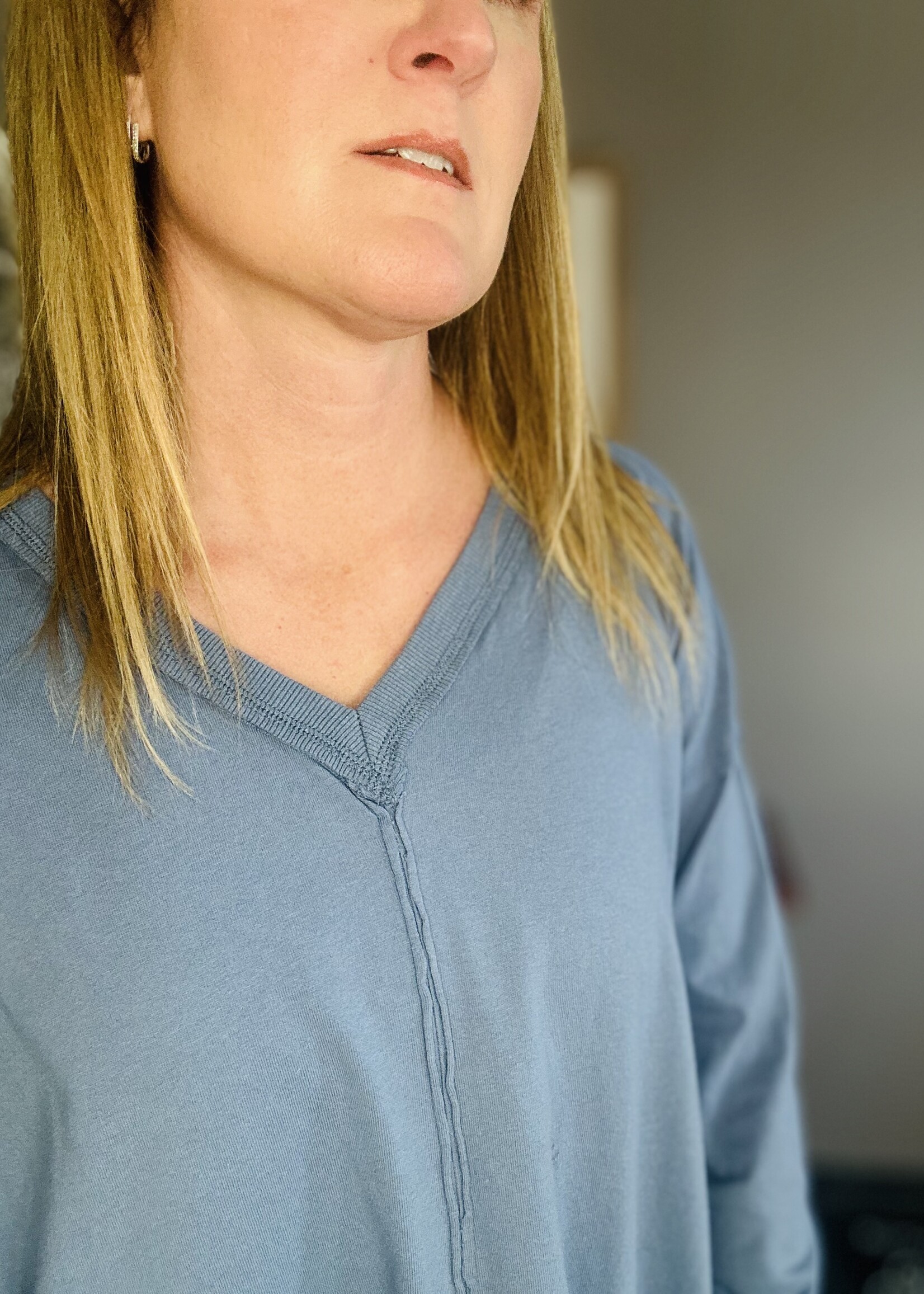 Mid-Day Break Top in Denim Blue