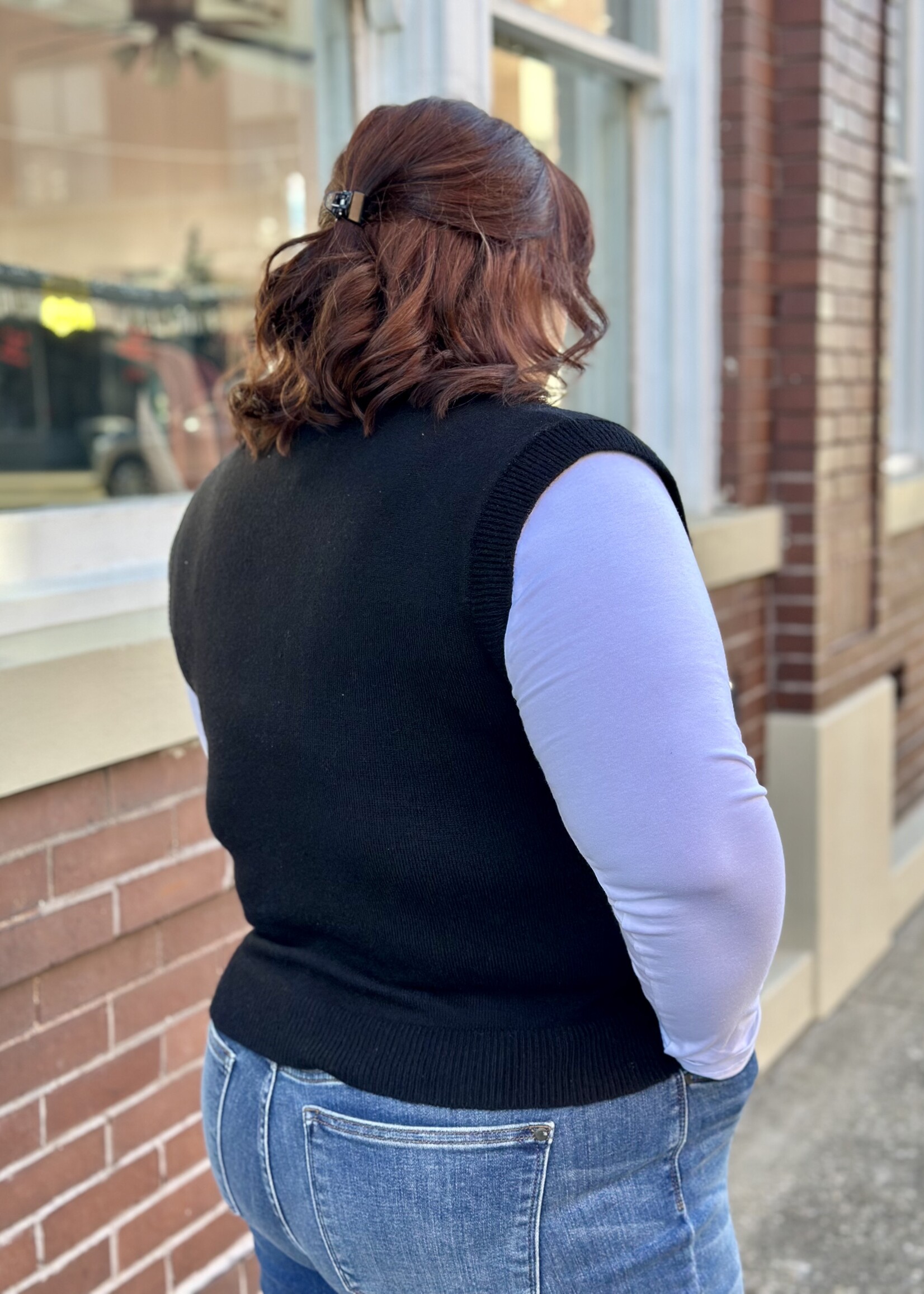 Sequin Bow Sweater Vest