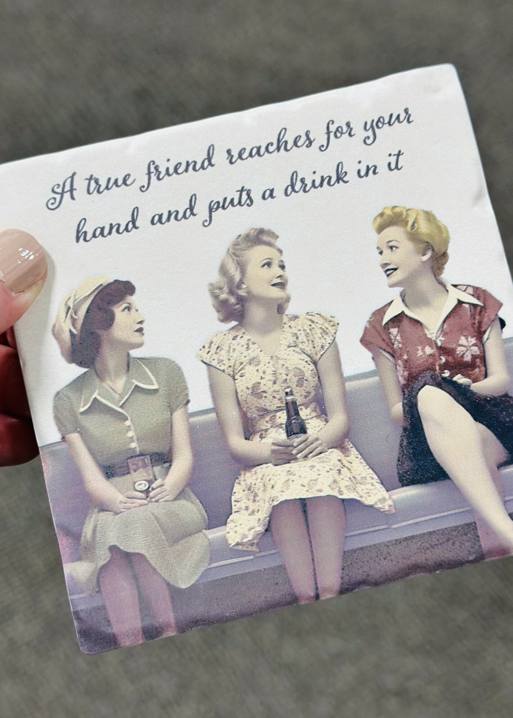 Tipsy Coaster A True Friend Ceramic Coaster