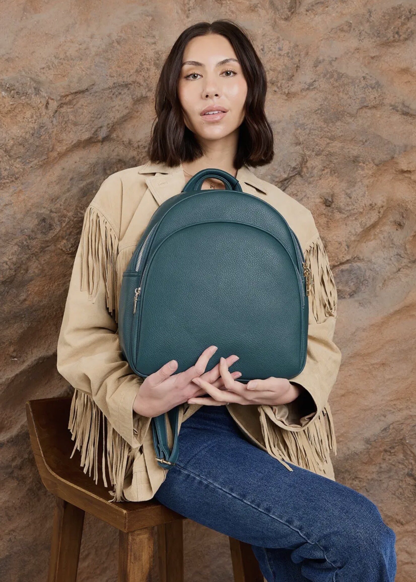 Jen & Co. Simone Backpack Purse in Dark Mauve
