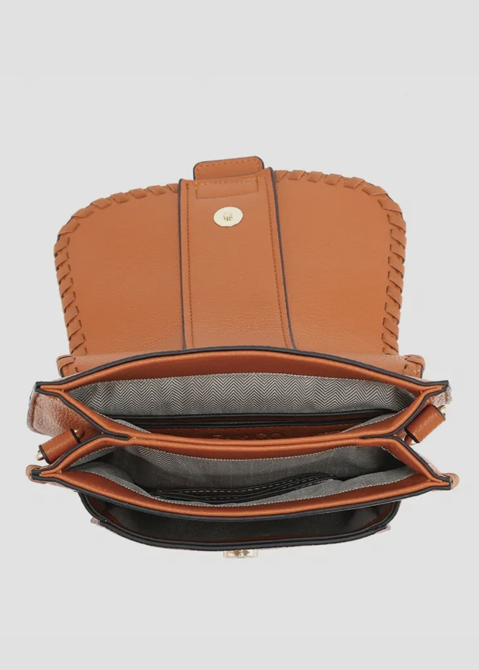 Jen & Co. Sandra Buckle Crossbody in Brown
