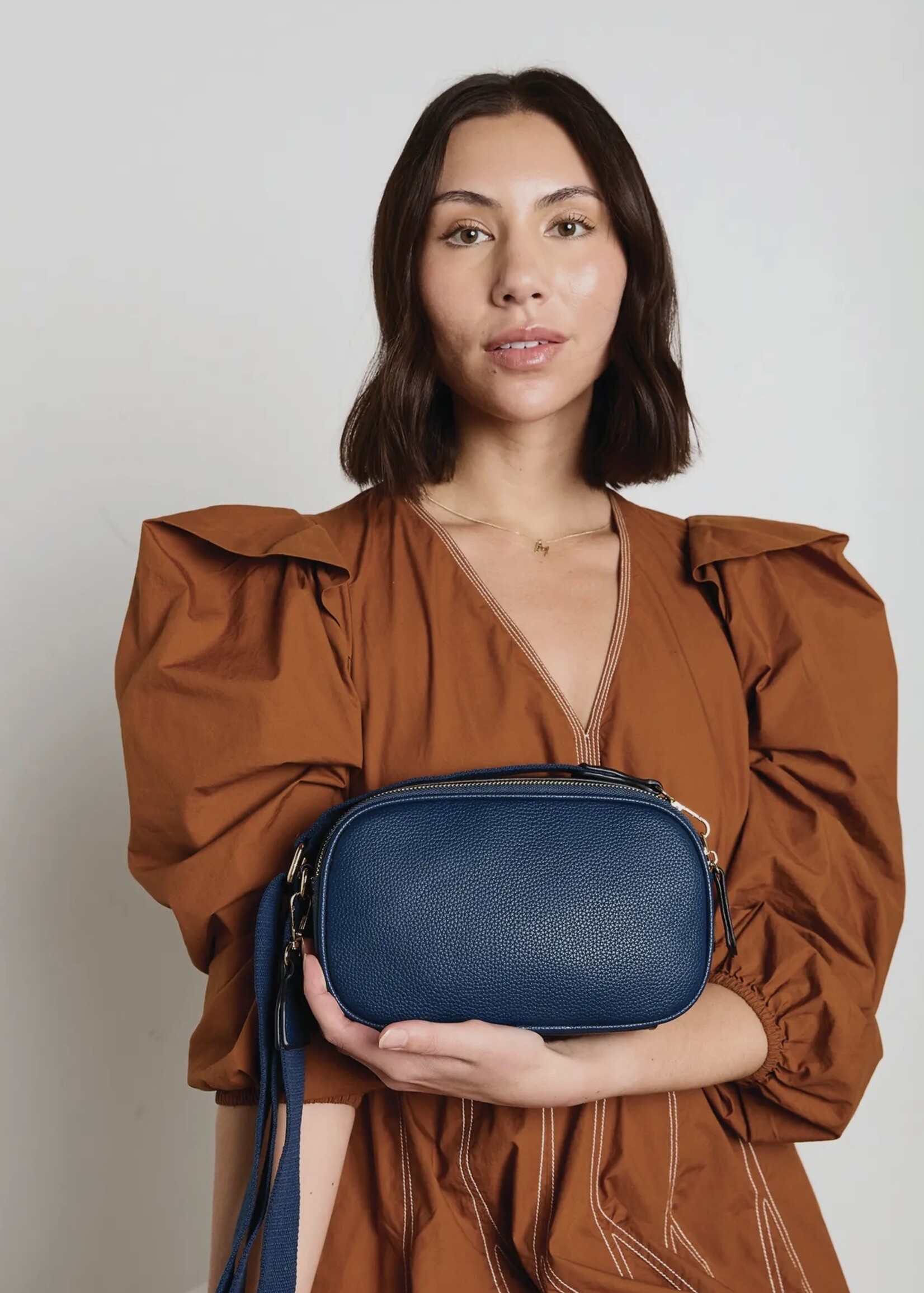 Jen & Co. Sky Dual Zip Crossbody in Navy