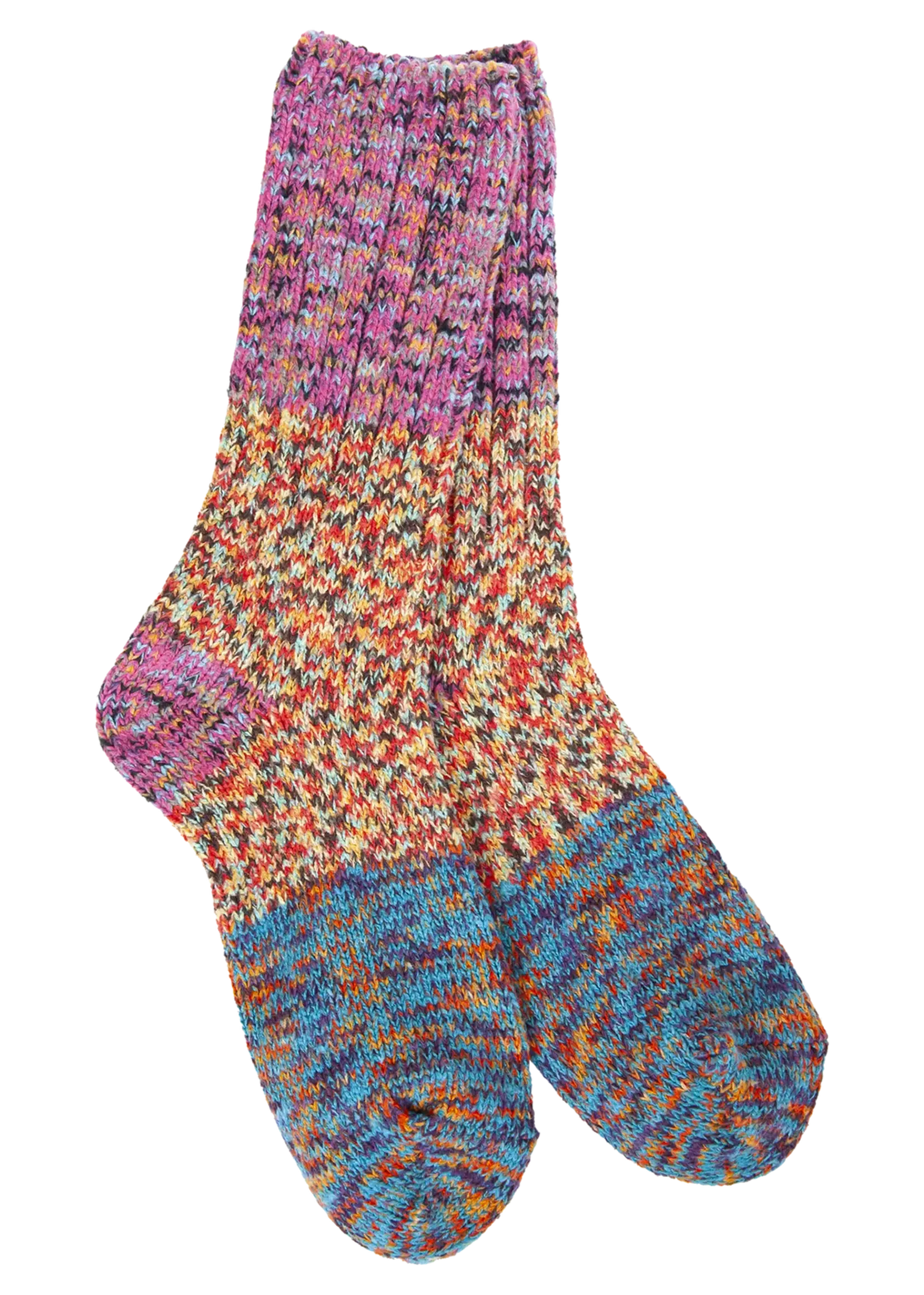 World's Softest Socks Ragg Crew Socks-Fiesta