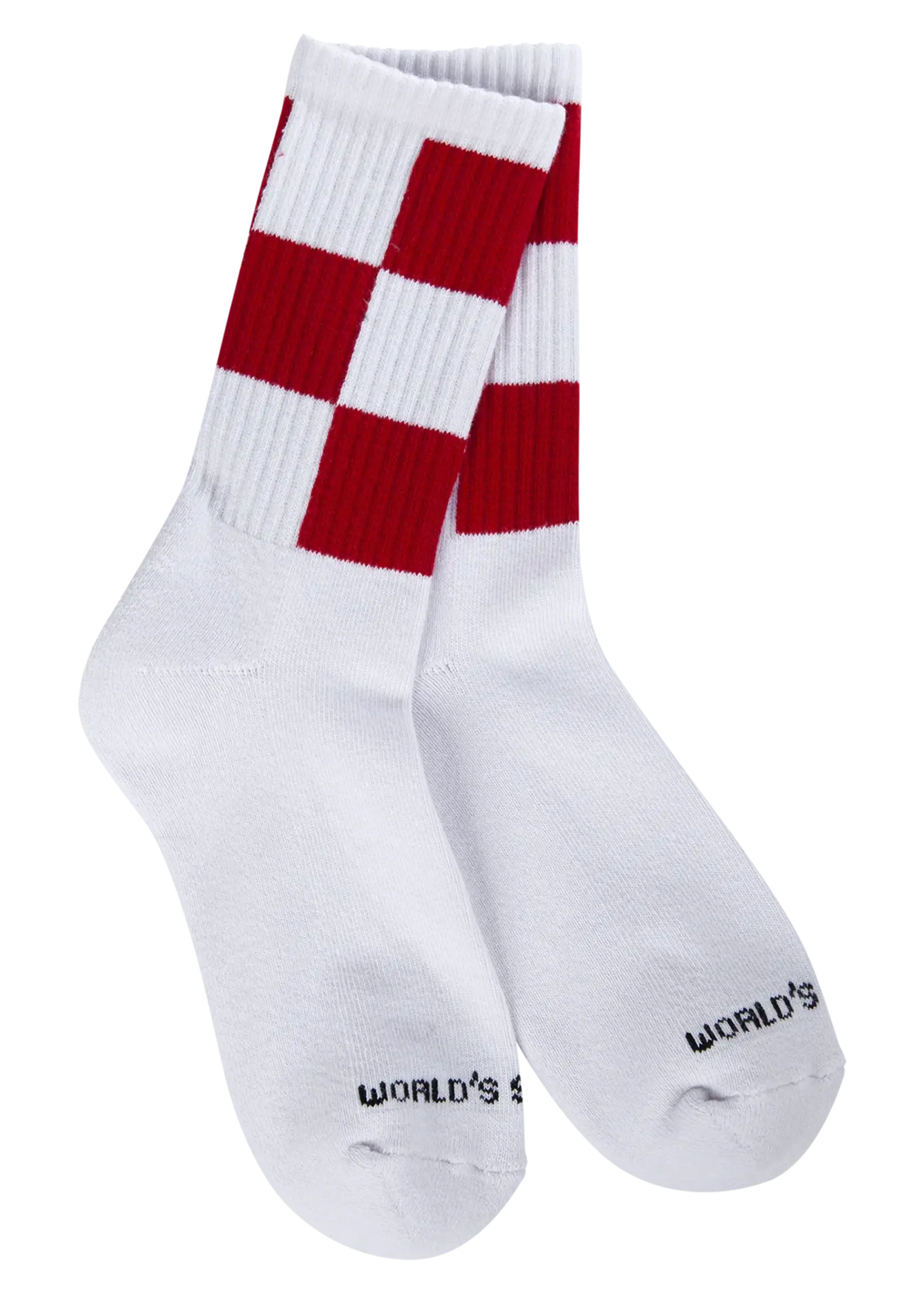 World's Softest Socks Checkered Red Crew Socks