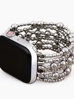 Cape Diablo Platinum Demure Stretch Apple Watch Band-Large