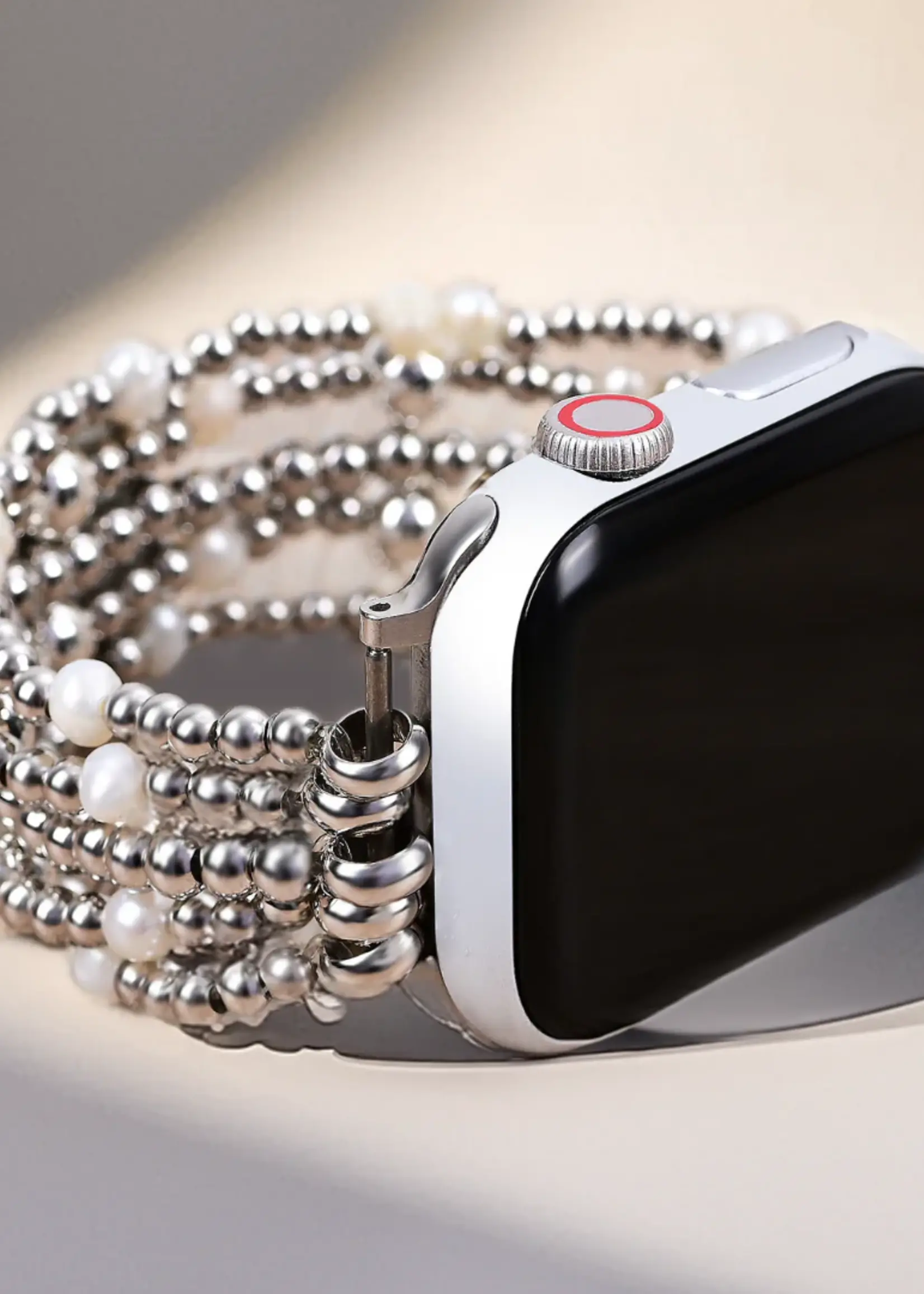 Cape Diablo Shimmering Pearl Stretch Apple Watch Band-Large