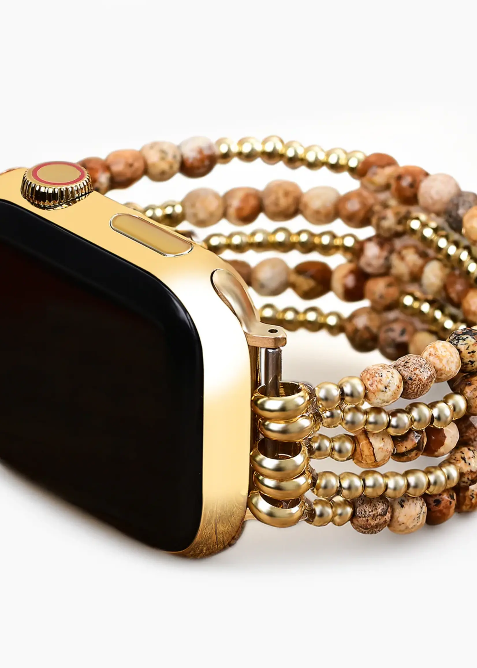 Cape Diablo Golden Earth Jasper Stretch Apple Watch Band-Large