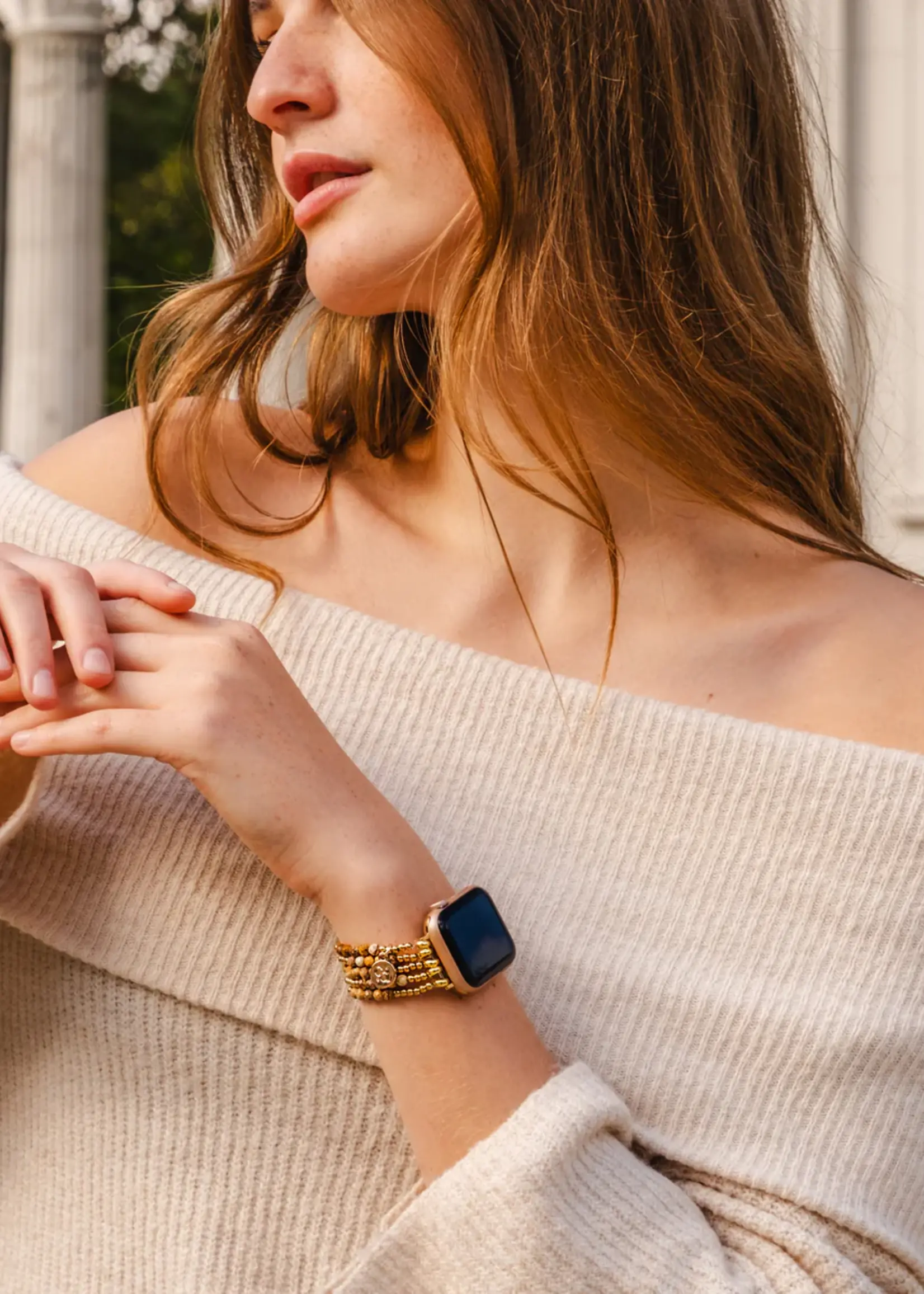 Cape Diablo Golden Earth Jasper Stretch Apple Watch Band-Small