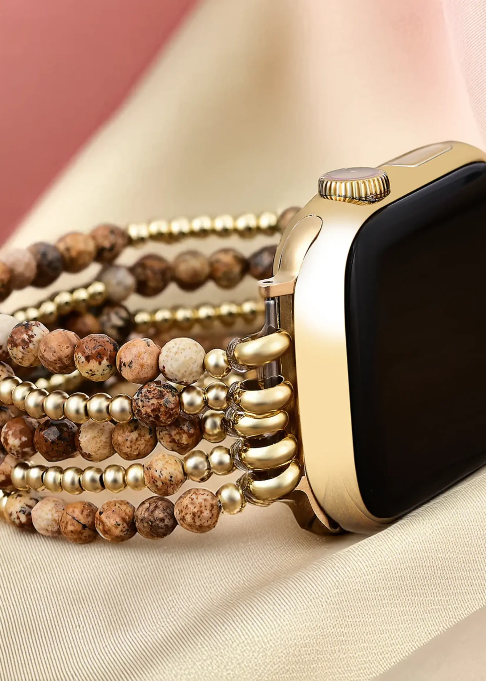 Cape Diablo Golden Earth Jasper Stretch Apple Watch Band-Small