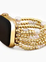 Cape Diablo Gold & Pearl Stretch Apple Watch Band-Large