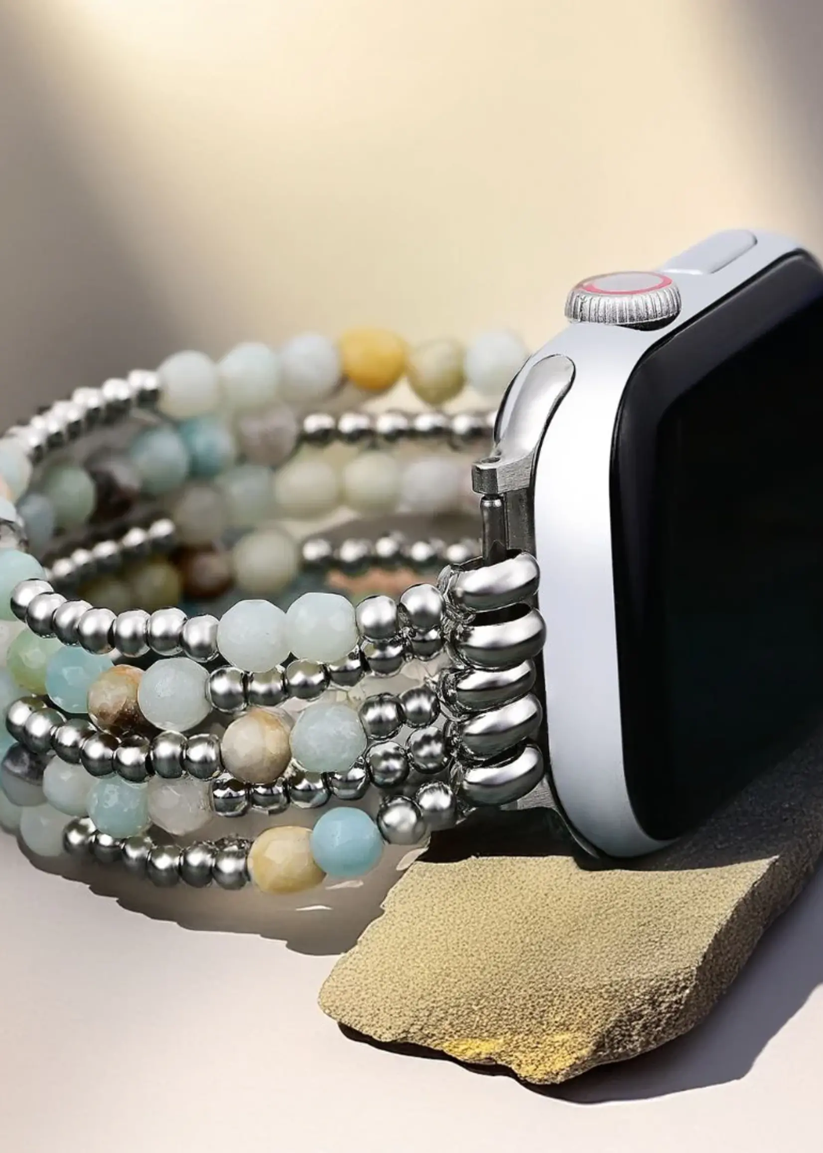 Cape Diablo Amazonite Brilliance Stretch Apple Watch Band-Large