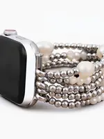 Cape Diablo Pearl & Silver Stretch Apple Watch Band-Large