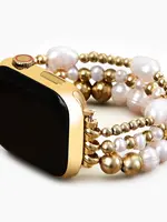 Cape Diablo Golden Freshwater Pearl Stretch Apple Watch Band-Small