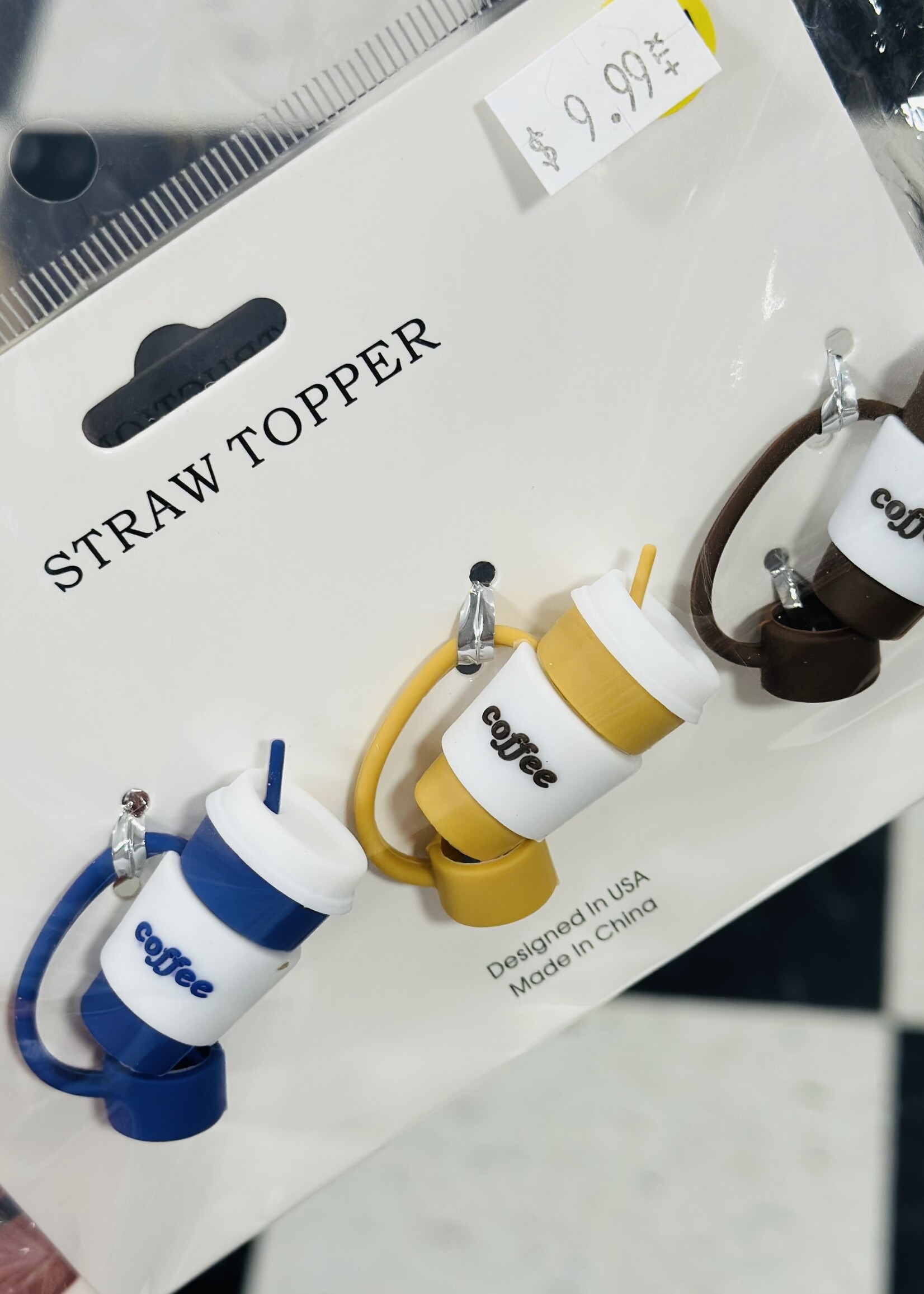 Queens Mini Coffee Cup Straw Toppers-3 pack