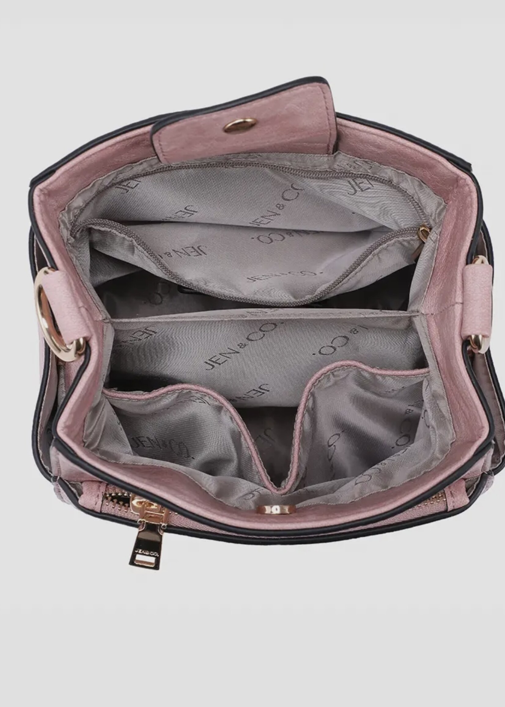 Jen & Co. Jeanne Bucket Bag in Mauve