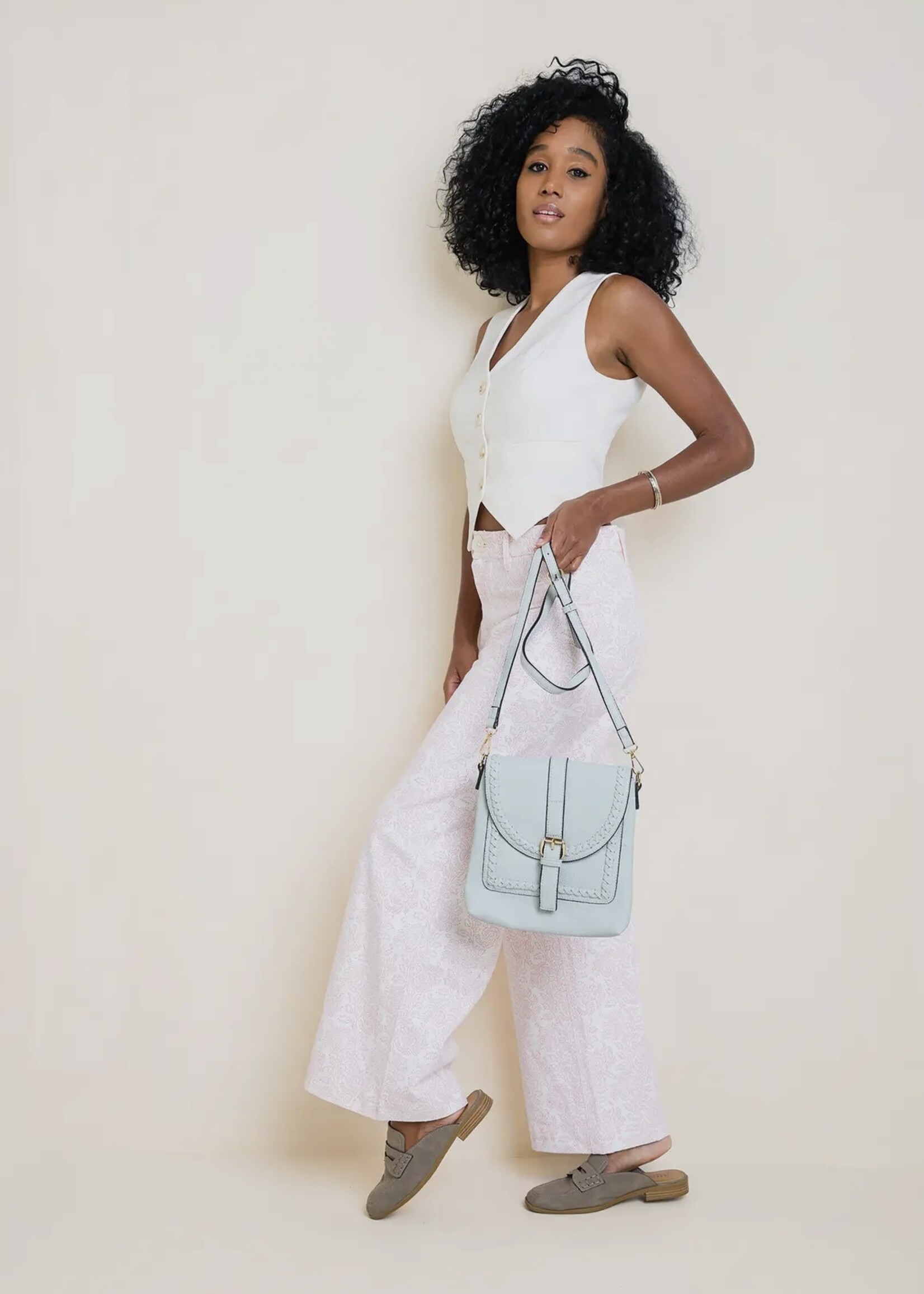 Jen & Co. Roberta Crossbody Bag in Light Sage
