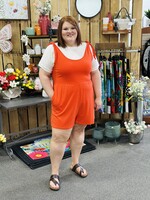 Culture Code Summer Nights Romper in Scarlet Red