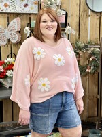 Bibi Blush Daisy Spring Sweater Top