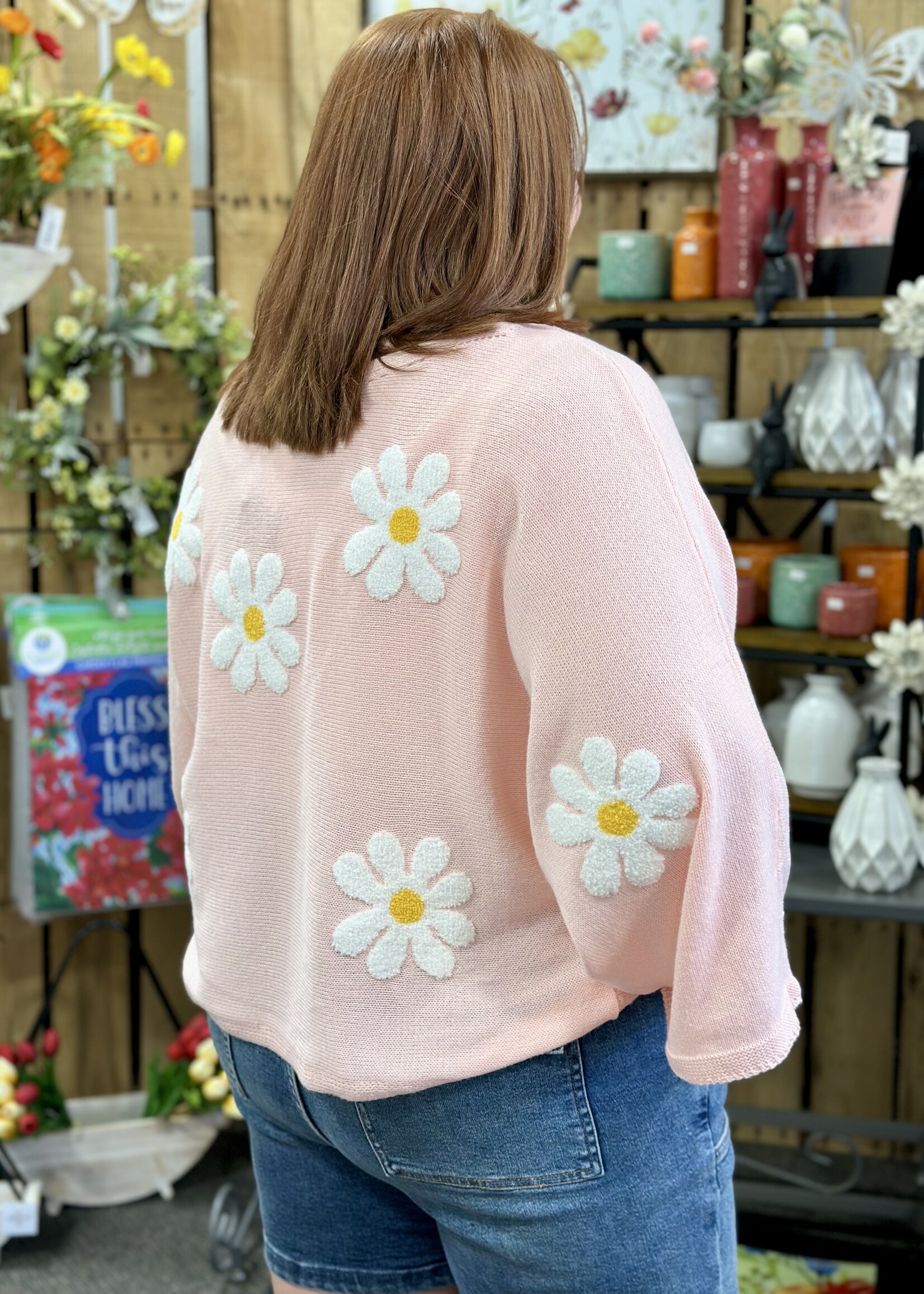 Bibi Blush Daisy Spring Sweater Top