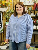 Grace+Emma Country Club Button Up in Blue