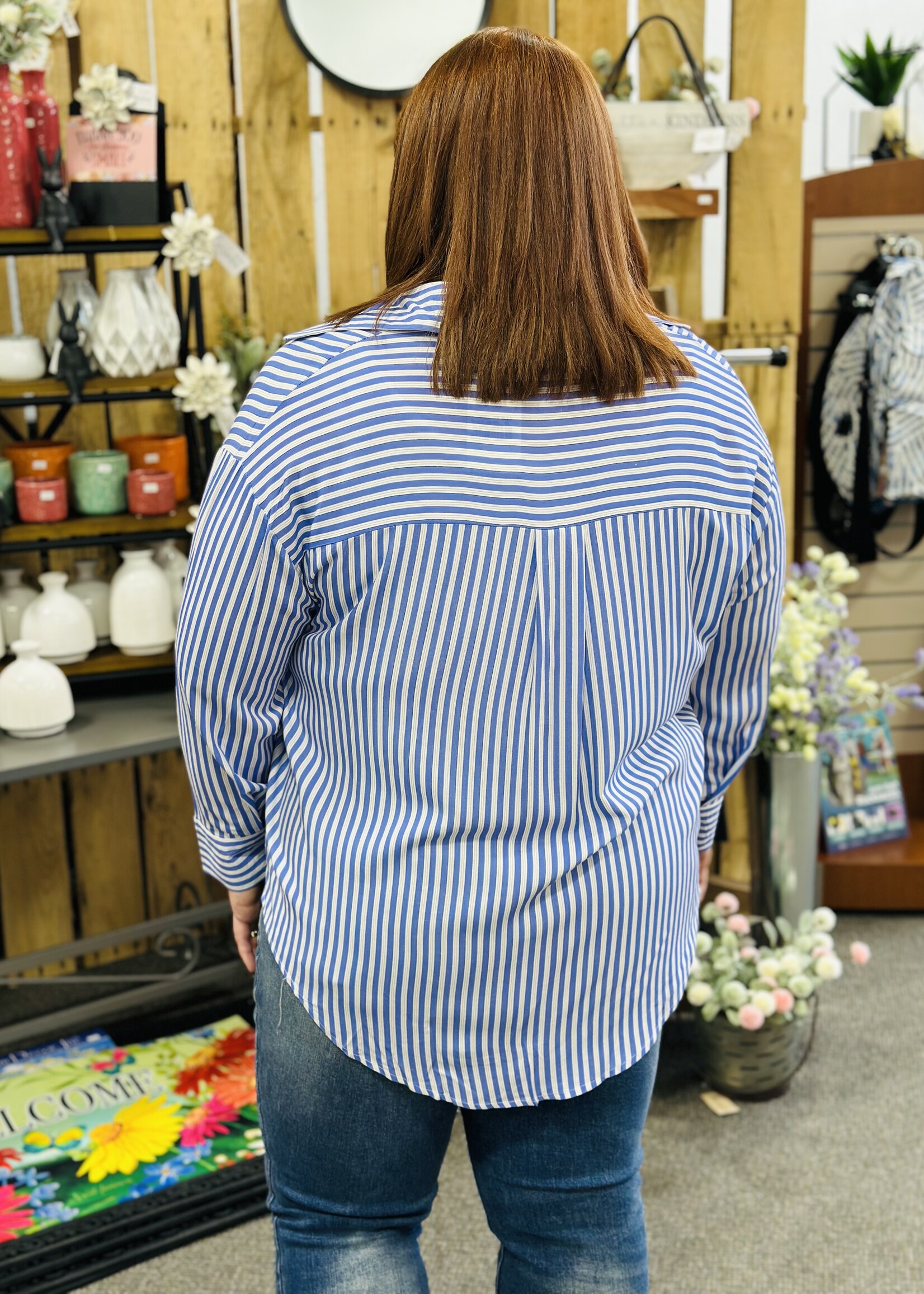 Grace+Emma Country Club Button Up in Blue