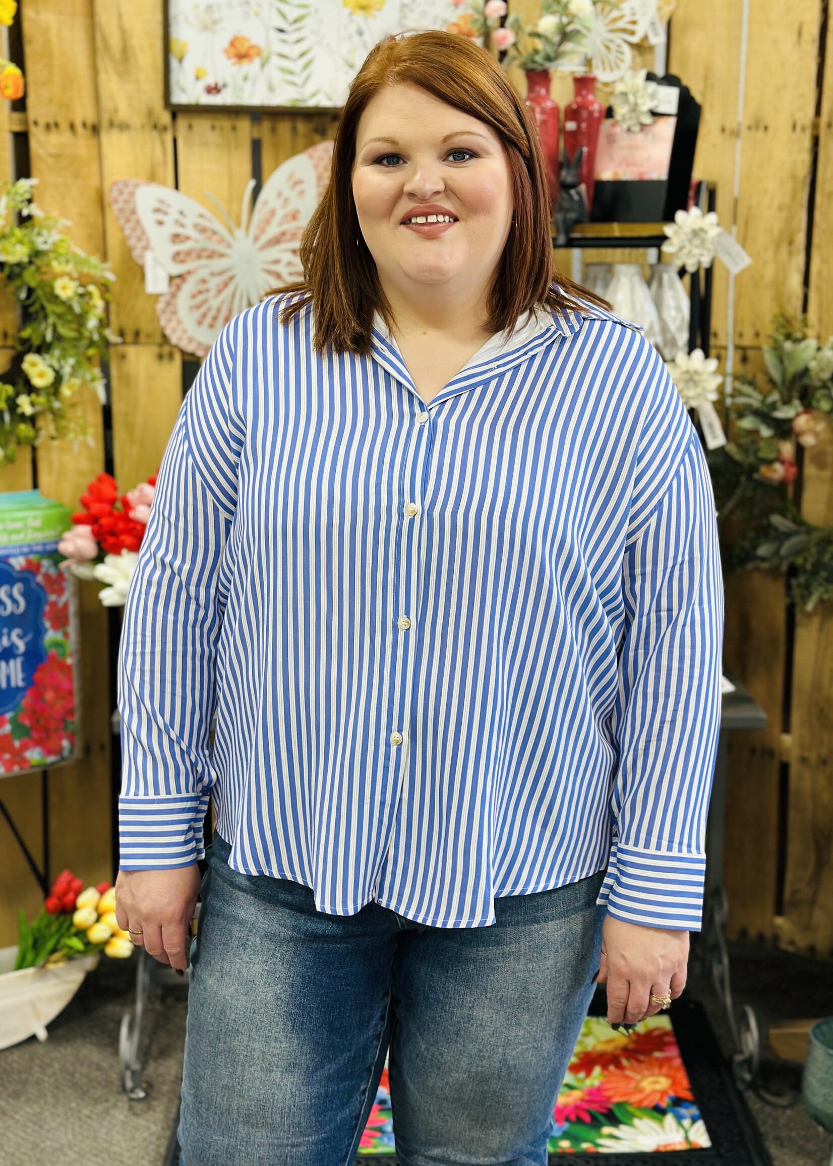 Grace+Emma Country Club Button Up in Blue