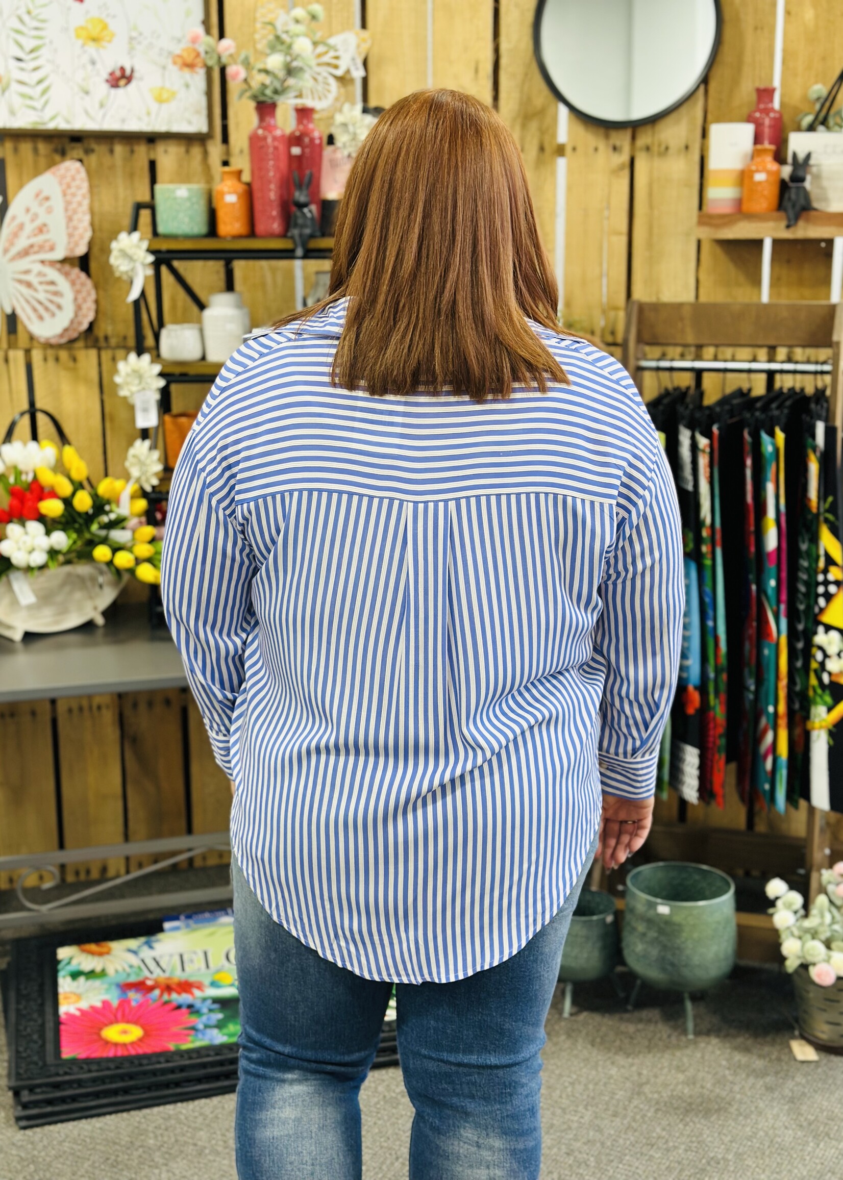 Grace+Emma Country Club Button Up in Blue