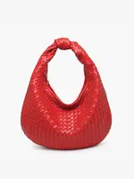 Jen & Co. Valentina Woven Hobo Bag in Cherry Red