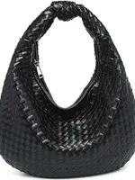 Jen & Co. Valentina Woven Hobo Bag in Black